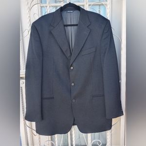 Hathaway Platium Italy Men Black Cashmere Sport Coat Blazer Size 44 Long